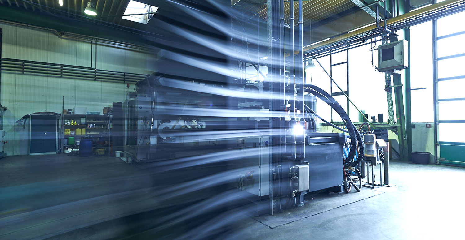 Aufnahme in der Werkshalle von PURUS PLASTICS